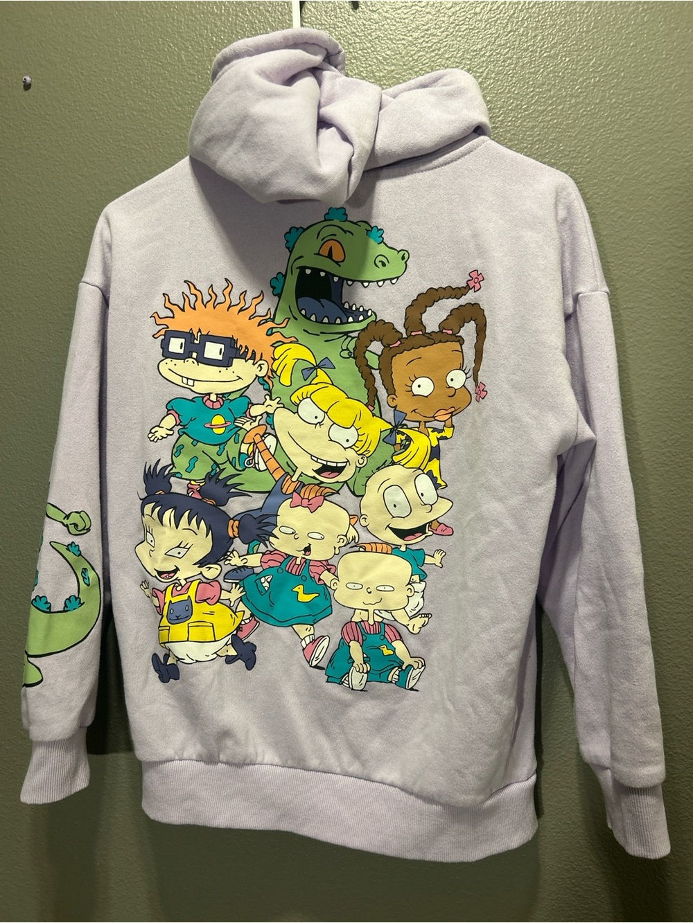 Nickelodeon Rugrats Zip Up Hoodie Lavender Sunrise Women XS Back Graphic Reptar